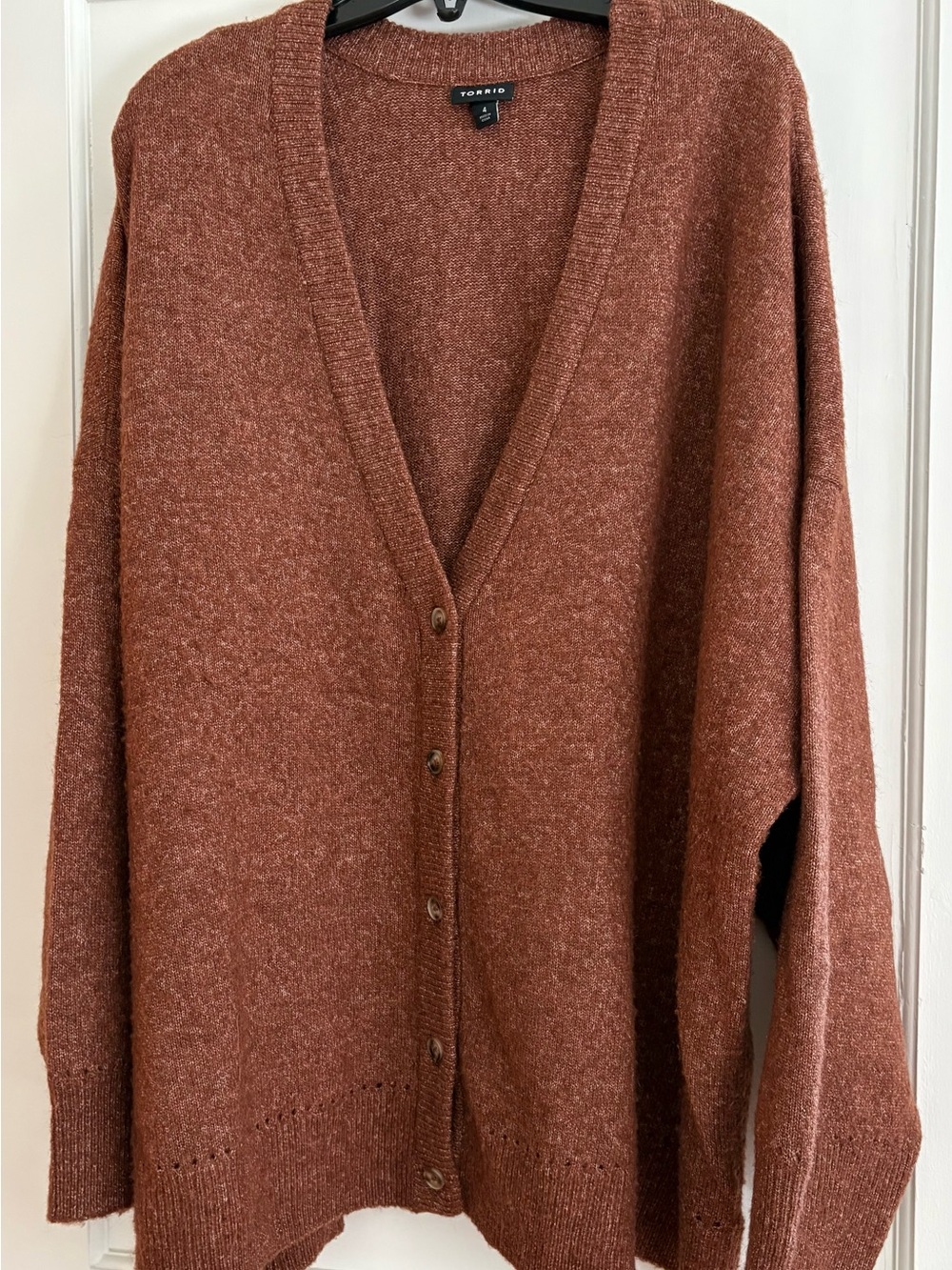 torrid Rust-Brown V-Neck Button Cardigan